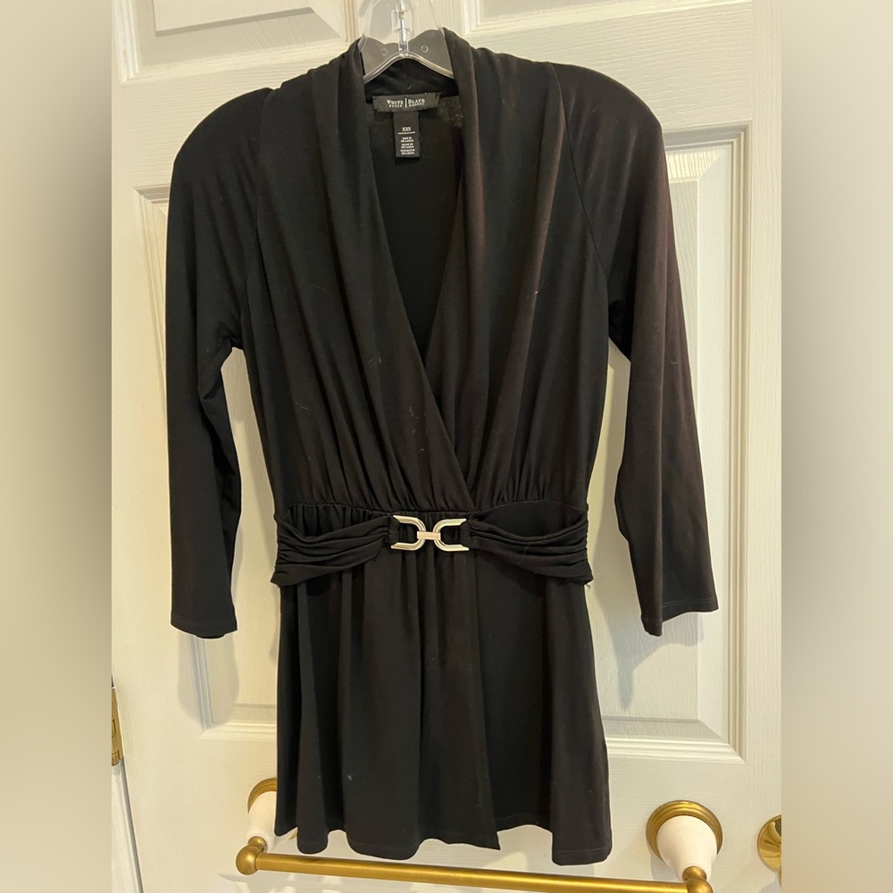 White House Black Market Black Tunic Top- XXS